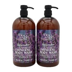 Dead Sea Collection LAVENDER MINERAL BODY WASH 2 pack BUNDLE 33.8 oz each